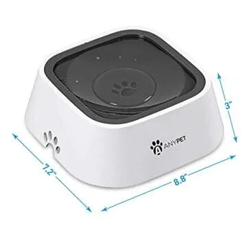 AnyPet No-Spill Dog Water Bowl, Anti-Splash Pet Slow Drinking Water Feeder, Spill Proof Travel Bowls for Large Medium Small Dogs and Cats