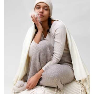 State Cashmere Home Throw Blanket with Decorative Fringe 100% Pure Cashmere Ultra Soft Accent Blanke...