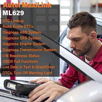 Autel MaxiLink ML629 Automotive OBD2 Scanner, 2025 Newer Model Upgraded of AL619, ML619, Car Code Re...