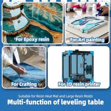Extra Large Leveling Table for Resin - Resin Leveling Table for Epoxy Resin, 22.8''x 15'' Nonstick Surface, Height & Angular Leveling Feet, Multipurpose No Installation Required Resin Leveling Board