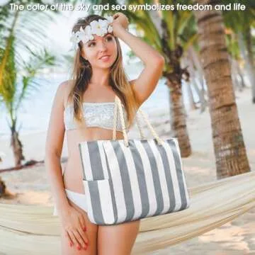 Becokan Beach Bags for Women Waterproof Large Swim Tote