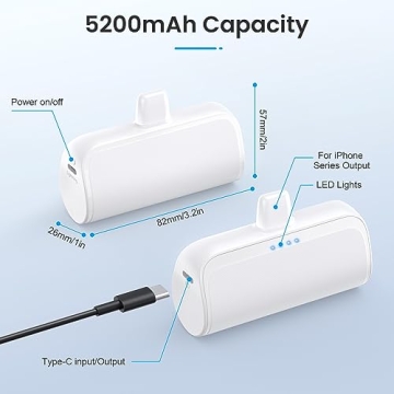2 Pack Mini Portable Charger for iPhone Fast Charging