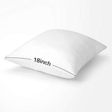 OTOSTAR Waterproof Throw Pillow Inserts 18x18 Inch, Set of 4 Water Resistant Square Form Cushion Stuffer for Garden, Bench, Patio - Decorative Outdoor Sofa Pillow Inserts White