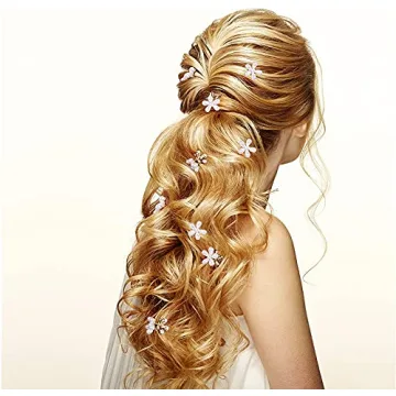 Mini Pearl Flower Claw Clips for Hair - 10 Pcs