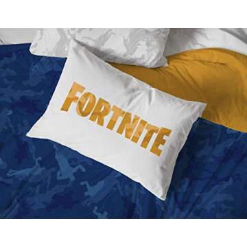 Jay Franco Fortnite Emote Camo 5 Piece Queen Bed Set - Includes Comforter & Sheet Set - Super Soft Fade Resistant Microfiber (Official Fortnite Product)