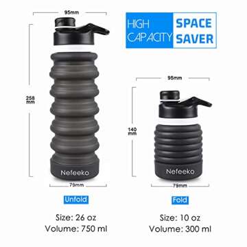 Nefeeko 26oz Collapsible Water Bottle for Outdoor Fun
