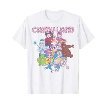 Candy Land Retro Game Characters Group Shot Logo T-Shirt