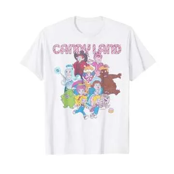 Candy Land Retro Game Characters Group Shot Logo T-Shirt
