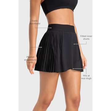 Altiland Women's 3" Pleated Tennis Skirt with Shorts