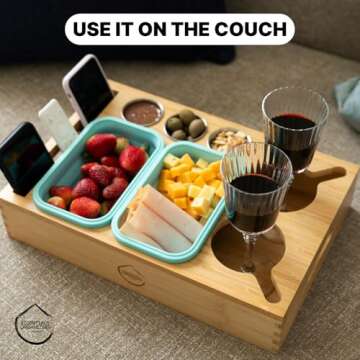 Stylish Couch Snack Tray with Cup Holder for Ultimate Comfort