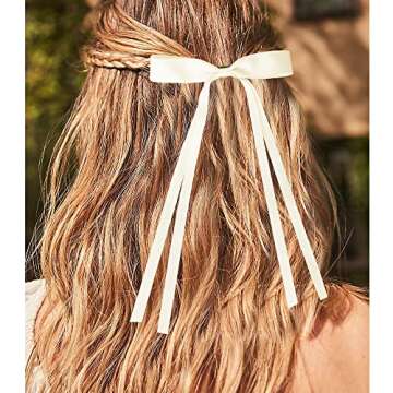 Bmobuo Hair Ribbon 6PCS Satin Hair Bows - Elegant Alligator Clips