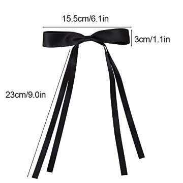 Bmobuo Satin Hair Bows - 6PCS Ponytail Holders for Women