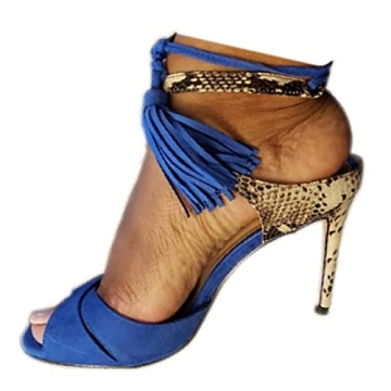 LLADYY Women's high Heel Dress Sandals Party Fashion Tassel Summer fine high Heel Open Toe Cross Str...