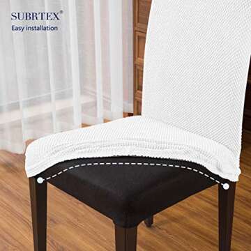 SUBRTEX Stretch Dining Chair Covers Set of 4 for Protection