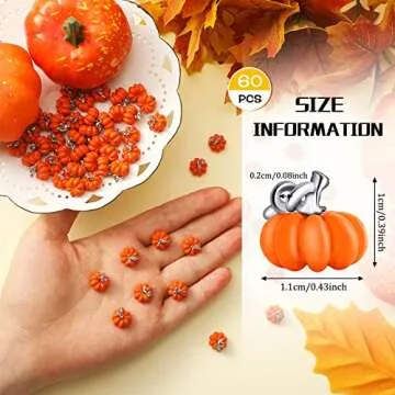Glenmal 60 Pieces Thanksgiving Pumpkin Charms Christmas Pumpkin Pendant 3D Pumpkin Charms Alloy Jewelry Craft DIY Making Accessory for Earring Bracelet Necklace (Orange)