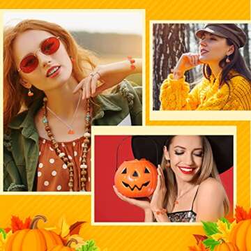 Glenmal 60 Pieces Thanksgiving Pumpkin Charms Christmas Pumpkin Pendant 3D Pumpkin Charms Alloy Jewelry Craft DIY Making Accessory for Earring Bracelet Necklace (Orange)
