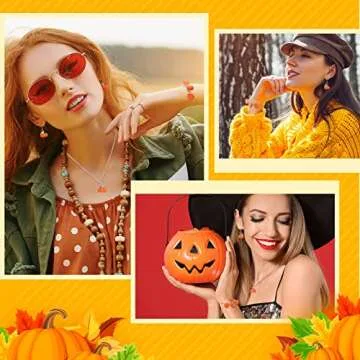 Glenmal 60 Pieces Thanksgiving Pumpkin Charms Christmas Pumpkin Pendant 3D Pumpkin Charms Alloy Jewelry Craft DIY Making Accessory for Earring Bracelet Necklace (Orange)