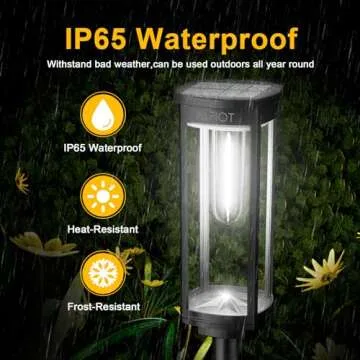 ALFIOT Solar Pathway Lights Waterproof Lanterns for Outdoors