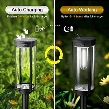 ALFIOT Solar Pathway Lights Waterproof Lanterns for Outdoors