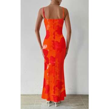 PRETTYGARDEN Adjustable Straps Sleeveless Summer Dresses for Women 2025 Floral Mesh Bodycon Sexy Dre...