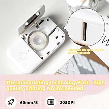 Phomemo D30 Mini Label Maker, Inkless Thermal Mini Label Printer, 1000+ Label Templates, Personal Life Assistant, Bluetooth Portable Label Printer for Home, Office, School, Store, Pantry, Pink