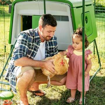 Omlet Eglu Cube Large Chicken Coop | Easy to Clean Plastic Chicken Tractor | The Most Secure Hen House for Complete Peace of Mind | Weatherproof Cool in Summer and Warm in Winter | Green