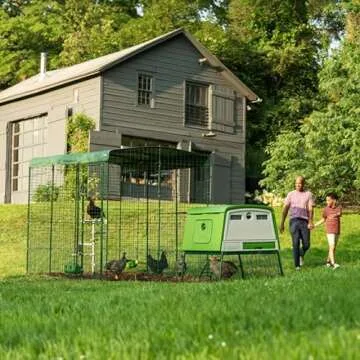 Omlet Eglu Cube Large Chicken Coop | Easy to Clean Plastic Chicken Tractor | The Most Secure Hen House for Complete Peace of Mind | Weatherproof Cool in Summer and Warm in Winter | Green