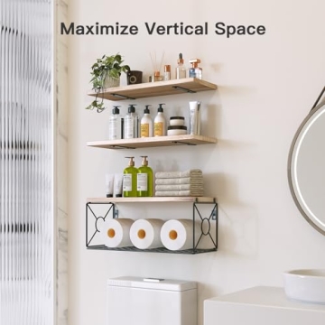 Amada Floating Bathroom Shelves with Storage Basket