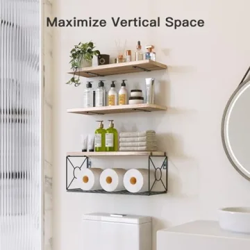 Amada Floating Bathroom Shelves with Storage Basket
