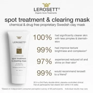 Vegan Acne Clay Mask for Oily Skin - LEROSETT