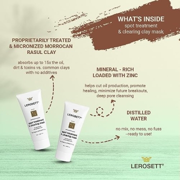 Vegan Acne Clay Mask for Oily Skin - LEROSETT