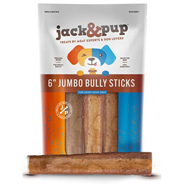 Jack & Pup Jumbo Bully Sticks for Aggressive Chewers