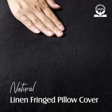 Foindtower Decorative Linen Fringe Throw Pillow Covers Cozy Boho Farmhouse Cushion Cover with Tassel...