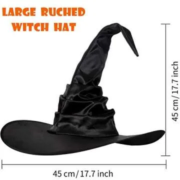 Syhood Halloween Witch Hats - Classic Ruched Style for Women