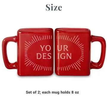 Let's Make Memories Personalized Mug Set - For Valentines Day - For Couples - For Anniversary - For Wedding - Ceramic - Set of 2 - Square - Half Heart Design