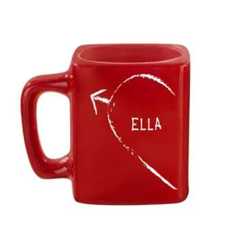 Let's Make Memories Personalized Mug Set - For Valentines Day - For Couples - For Anniversary - For Wedding - Ceramic - Set of 2 - Square - Half Heart Design