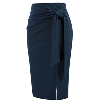Kate Kasin Women's Elegant Bow Tie Pencil Skirt