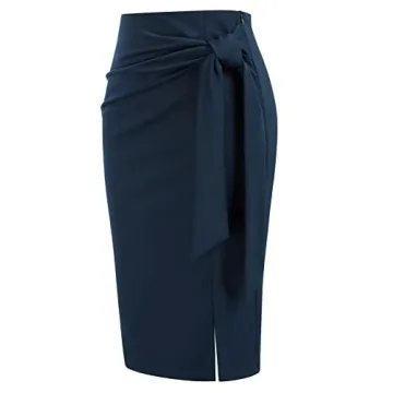 Kate Kasin Women's Elegant Bow Tie Pencil Skirt