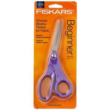 Fiskars 97047397J Beginner Sewing Scissors for Kids, 7-Inches