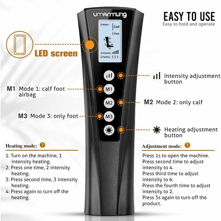 Compression Leg Massager with Heat for Pain Relief