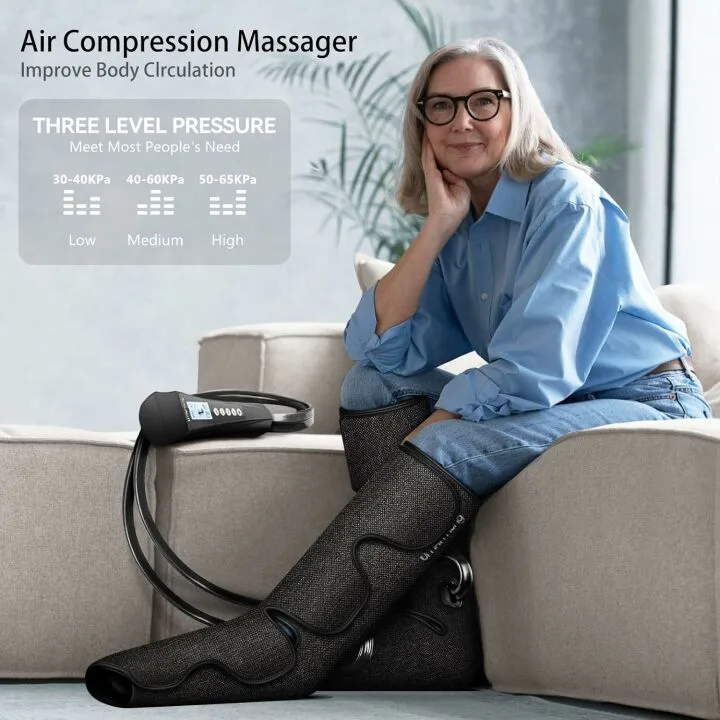 Compression Leg Massager with Heat for Pain Relief