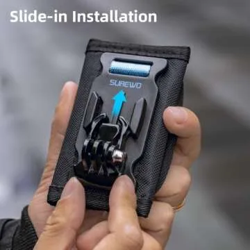 SUREWO Osmo Pocket 3 Backpack Mount,Bag Belt Shoulder Strap Mount with Extended Border Compatible with DJI Osmo Pocket 3