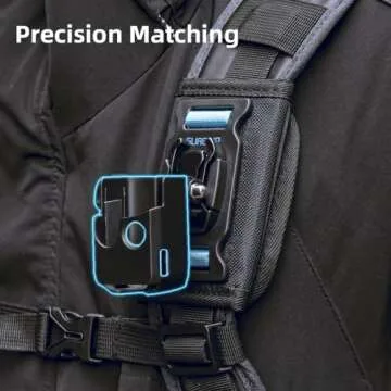 SUREWO Osmo Pocket 3 Backpack Mount,Bag Belt Shoulder Strap Mount with Extended Border Compatible with DJI Osmo Pocket 3