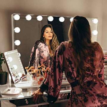 Bobening Large Lighted Vanity Mirror with Bluetooth