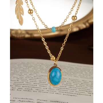 Kim Carrey 24K Gold Plated S925 Silver Necklace | Dainty Layered Charm Necklace for Women - Perfect ...