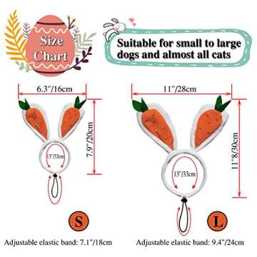 RYPET Bunny Ears Easter Costumes for Pets
