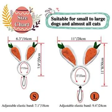 RYPET Bunny Ears Easter Costumes for Pets
