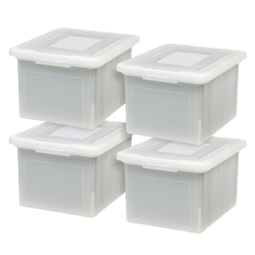IRIS USA File Box Organizer for Letter Legal Sizes - 4 Pack