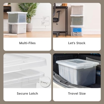 IRIS USA File Box Organizer for Letter Legal Sizes - 4 Pack