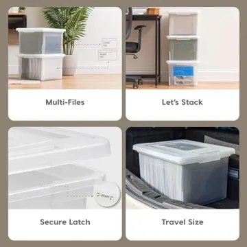 IRIS USA File Box Organizer for Letter Legal Sizes - 4 Pack